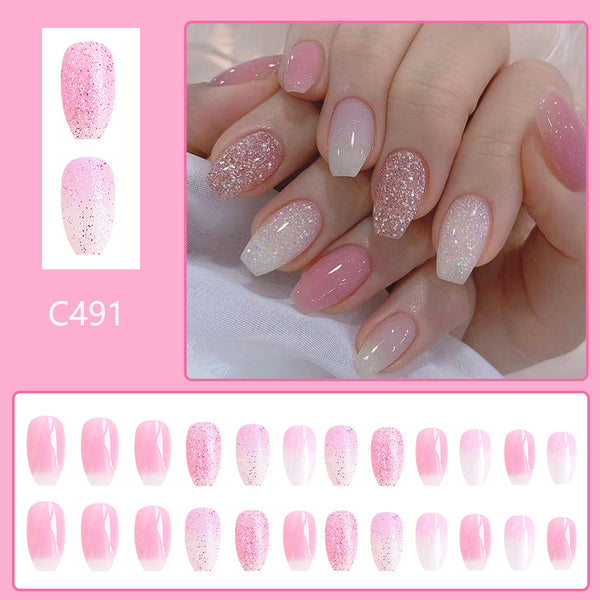 12 Sizes-24 PcsPress On Nails C491