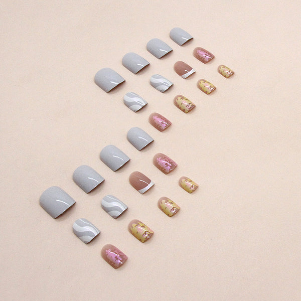 12 Sizes-24 Pcs Press On Nails W1206