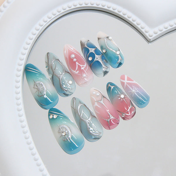 12 Sizes-24 Pcs Press On Nails Z1116