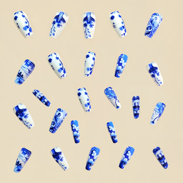 12 Sizes-24 Pcs Press On Nails Y415