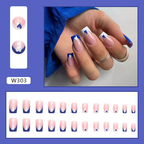 12 Sizes-24 Pcs Press On Nails W303