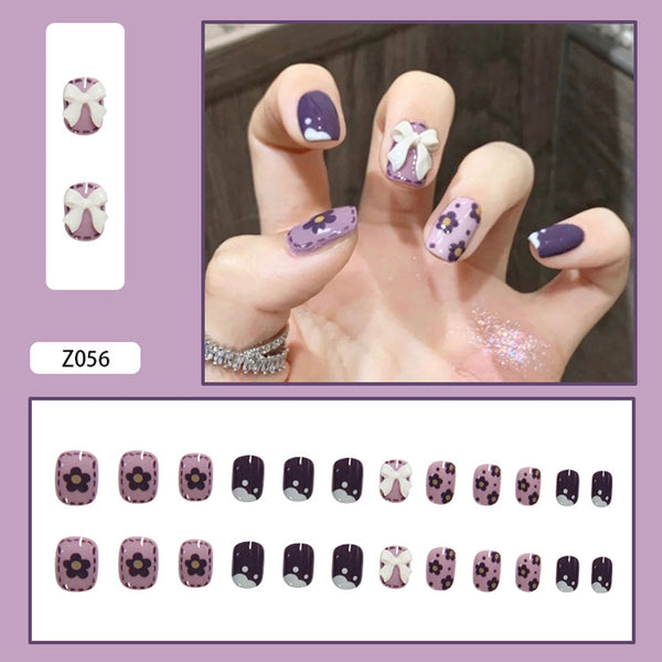 12 Sizes-24 Pcs Press On Nails Z056