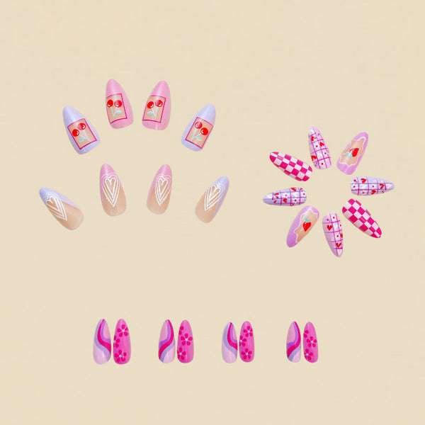12 Sizes-24 Pcs Press On Nails YQ02