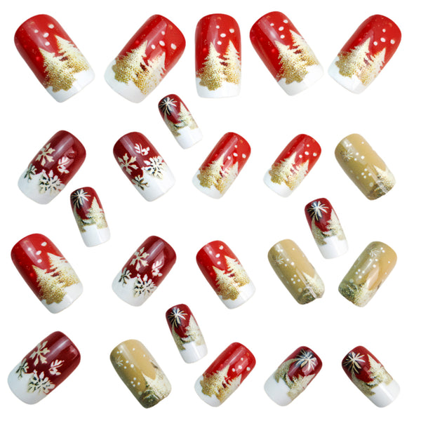 12 Sizes-24 Pcs Press On Nails Y1243