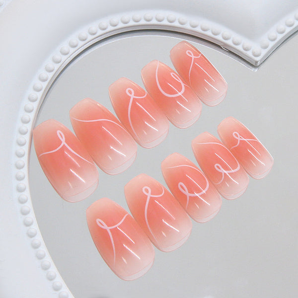 12 Sizes-24 Pcs Press On Nails R957