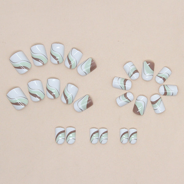 12 Sizes-24 Pcs Press On Nails W707