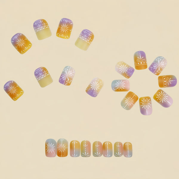 12 Sizes-24 Pcs Press On Nails Y1404