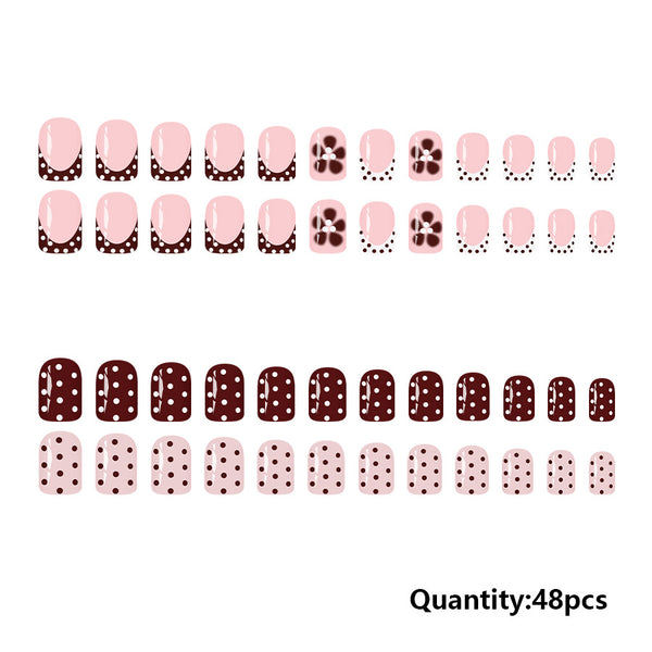 48 Pcs Press On Nails Polkadot-2-48pcs