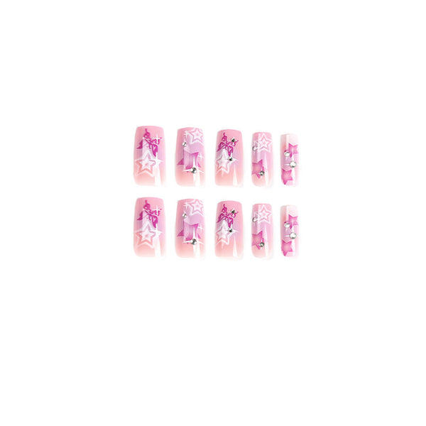 Glossy Long Square Press on Nails