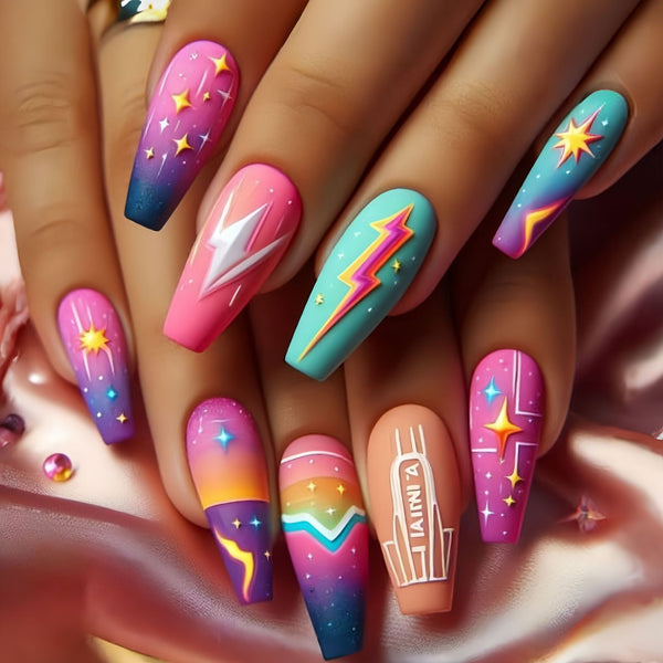 12 Sizes-24 Pcs Press On Nails Y694