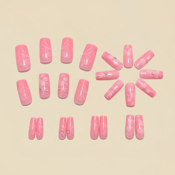 12 Sizes-24 Pcs Press On Nails Y1599