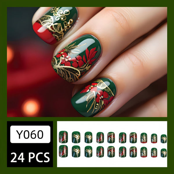 12 Sizes-24 Pcs Press On Nails Y060