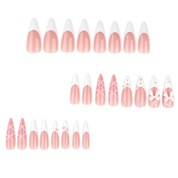 12 Sizes-24 Pcs Press On Nails JP4230