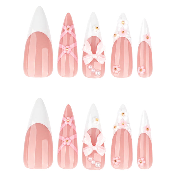 12 Sizes-24 Pcs Press On Nails JP4230