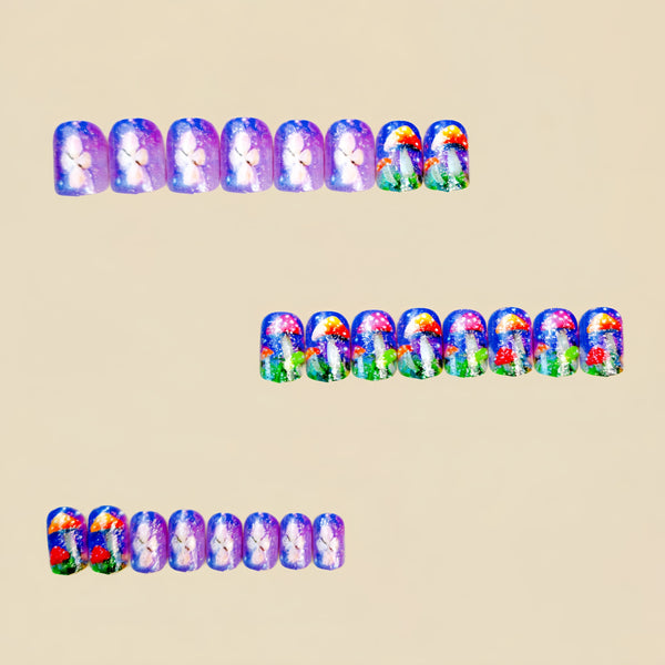 12 Sizes-24 Pcs Press On Nails Y1302