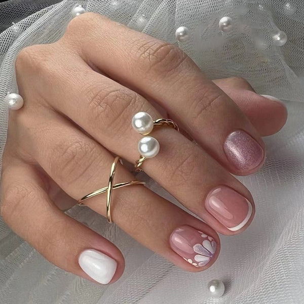 12 Sizes-24 Pcs Press On Nails W1258