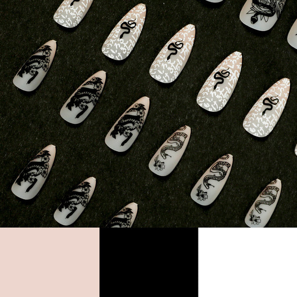12 Sizes-24 Pcs Press On Nails JP1585