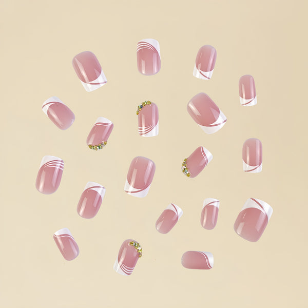 12 Sizes-24 Pcs Press On Nails D003