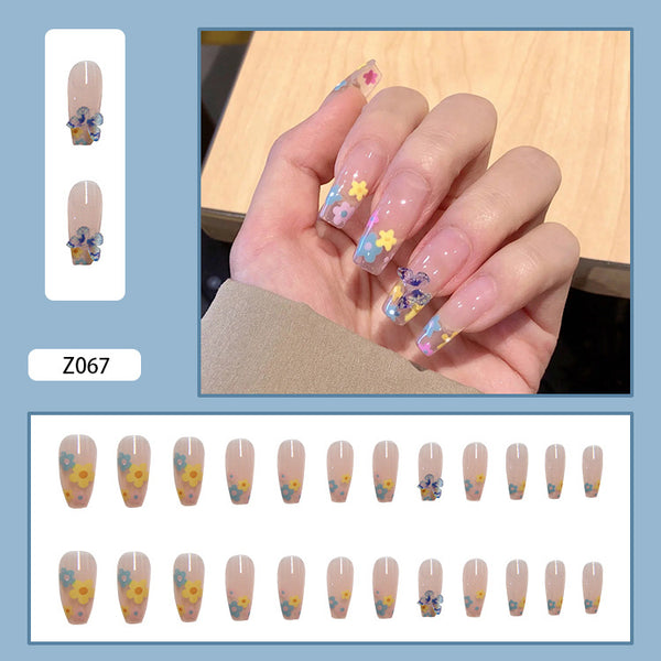 12 Sizes-24 Pcs Press On Nails Z067