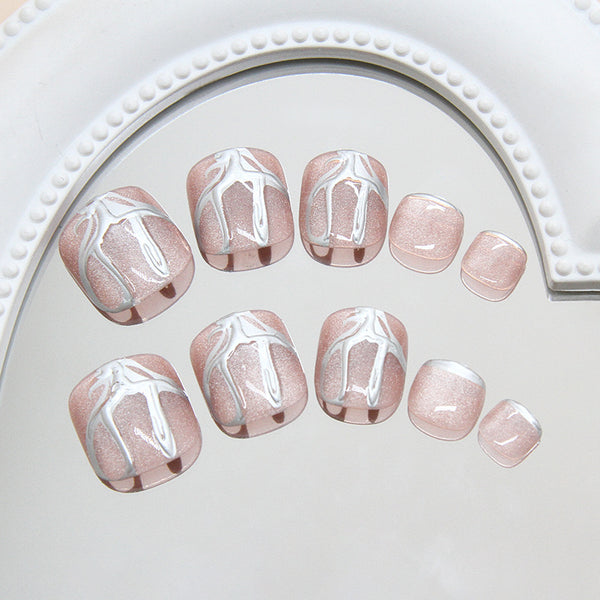 12 Sizes-24 Pcs Press On Nails F195