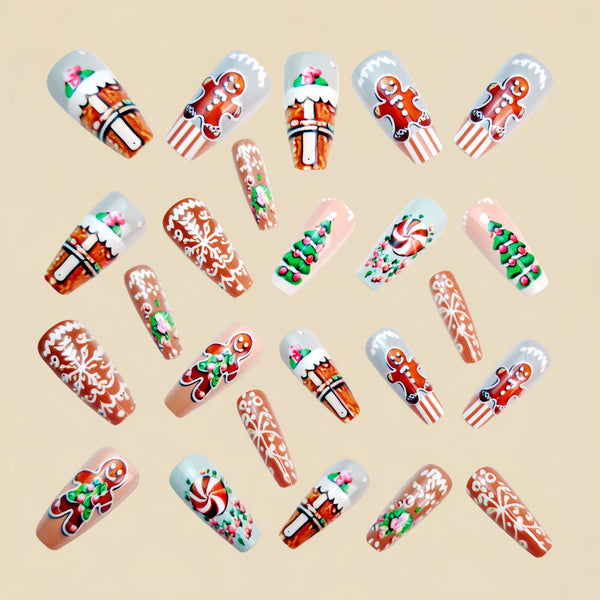 12 Sizes-24 Pcs Press On Nails Y1287