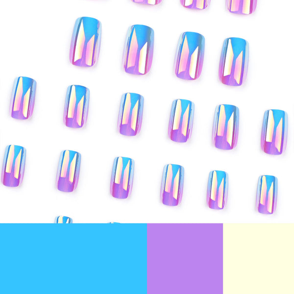 Blue Medium Ombre Square Press on Nails