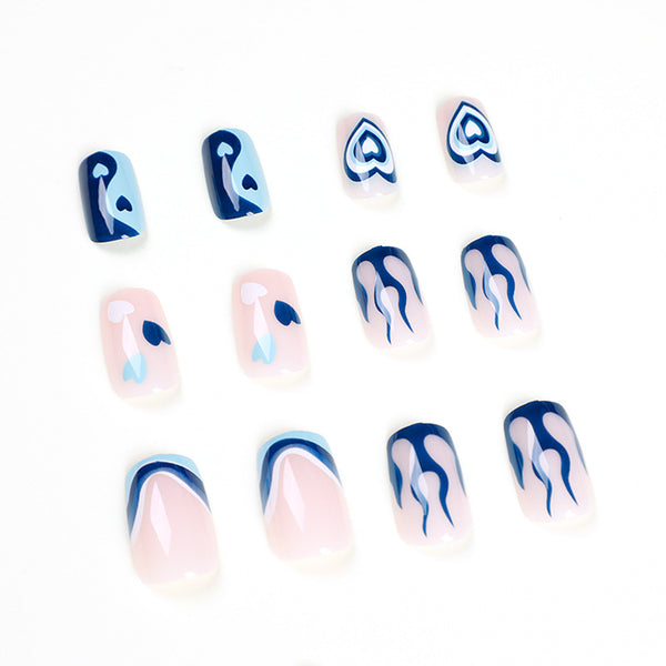12 Sizes-24 Pcs Press On Nails JP1590