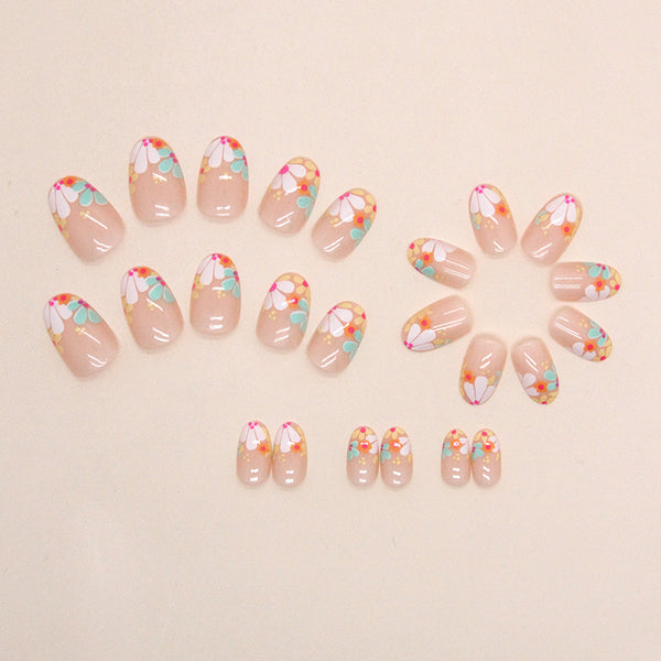 12 Sizes-24 Pcs Press On Nails W1257
