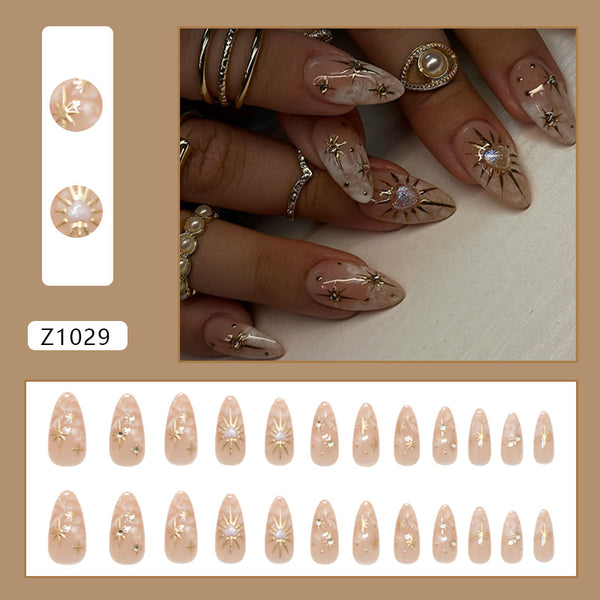 12 Sizes-24 Pcs Press On Nails Z1029
