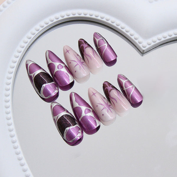 12 Sizes-24 Pcs Press On Nails W1920