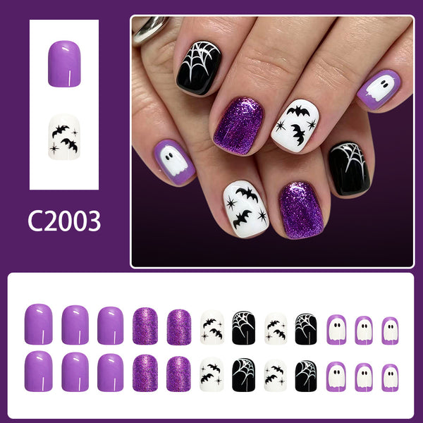 12 Sizes-24 Pcs Press On Nails C2003