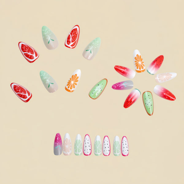 12 Sizes-24 Pcs Press On Nails Y1282