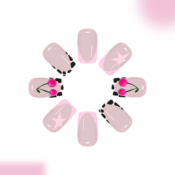 12 Sizes-24 Pcs Press On Nails C1249