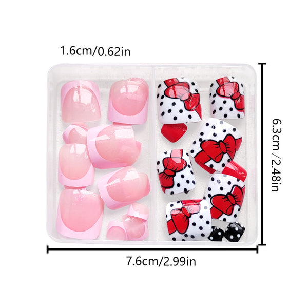 48 Pcs Press On Nails FrenchBow-2-48pcs