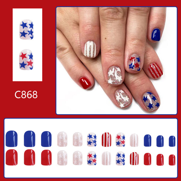 12 Sizes-24 Pcs Press On Nails C868
