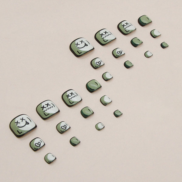 12 Sizes-24 Pcs Press On Nails F095
