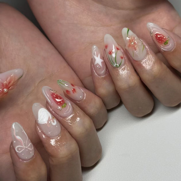 12 Sizes-24 Pcs Press On Nails Z1089