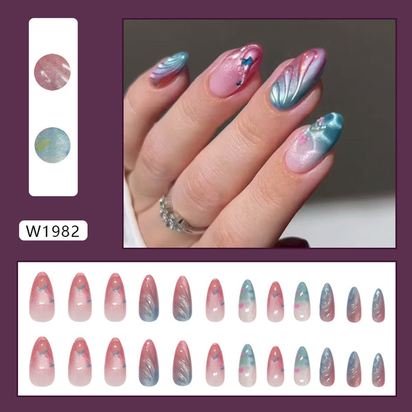 12 Sizes-24 Pcs Press On Nails W1982