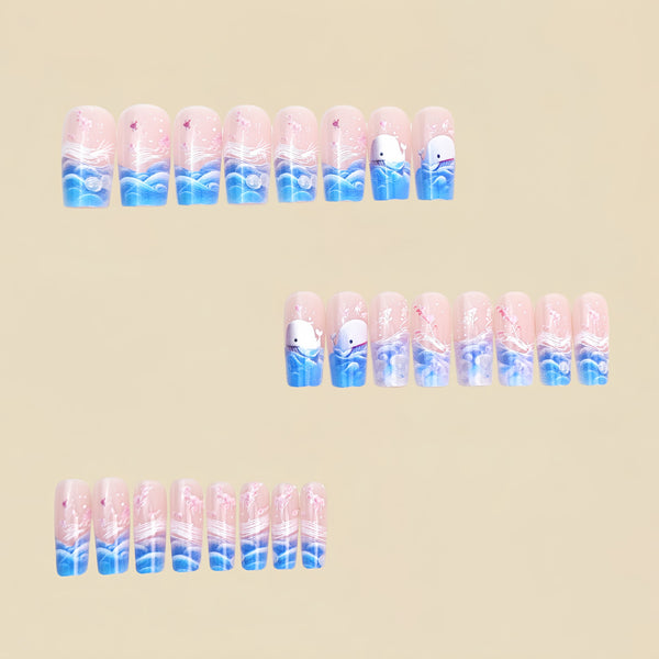 12 Sizes-24 Pcs Press On Nails Y1076