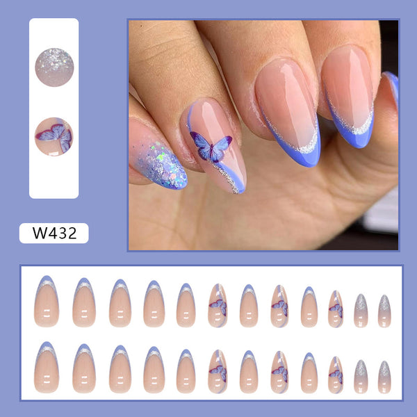 12 Sizes-24 Pcs Press On Nails W406