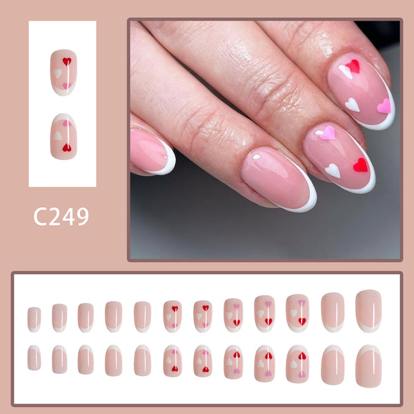 12 Sizes-24 Pcs Press On Nails C249
