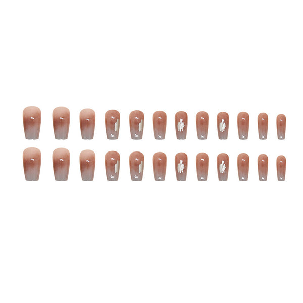 12 Sizes-24 Pcs Press On Nails R835