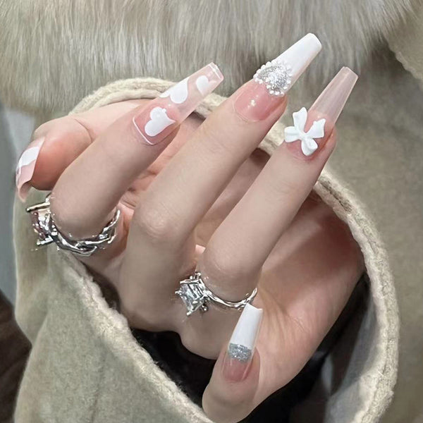 12 Sizes-24 Pcs Press On Nails JP1336