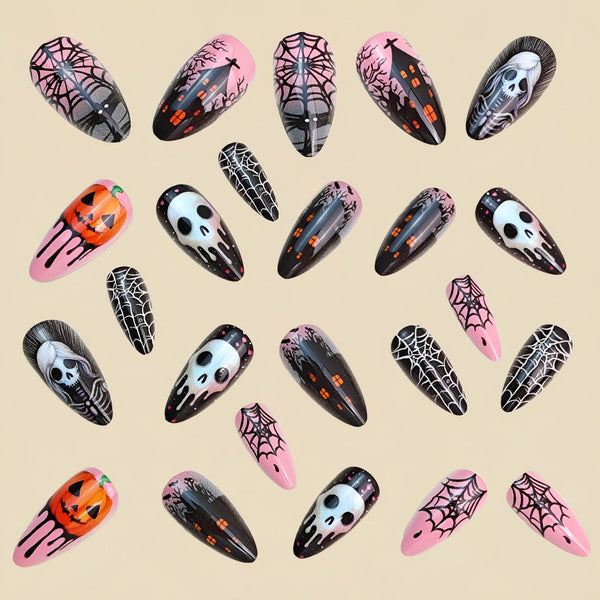 12 Sizes-24 Pcs Press On Nails Y1125