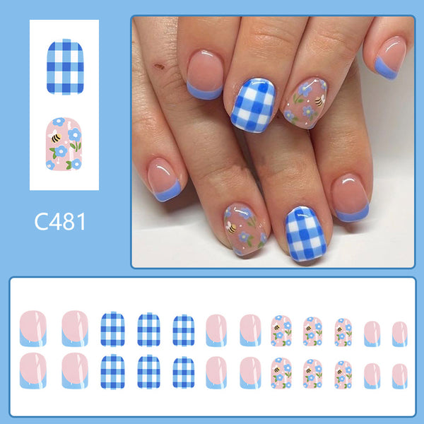 12 Sizes-24 Pcs Press On Nails C481