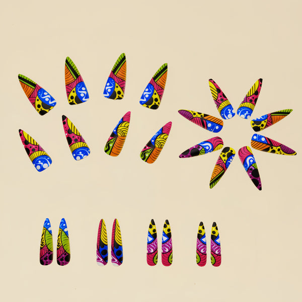 12 Sizes-24 Pcs Press On Nails Y080