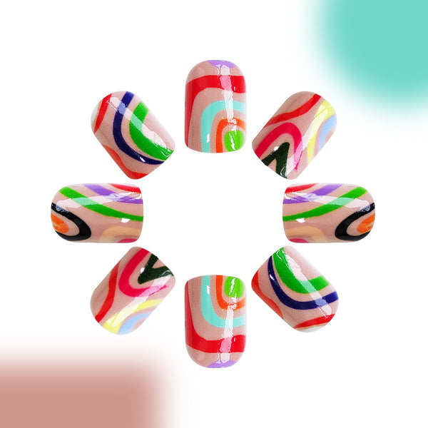 12 Sizes-24 Pcs Press On Nails C383