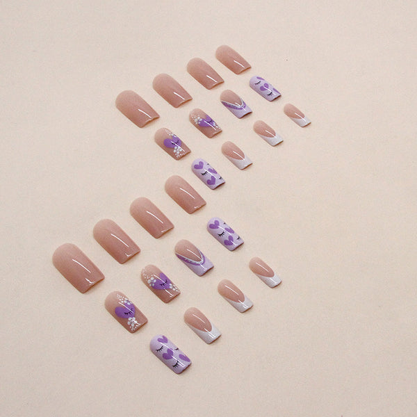 12 Sizes-24 Pcs Press On Nails W1090