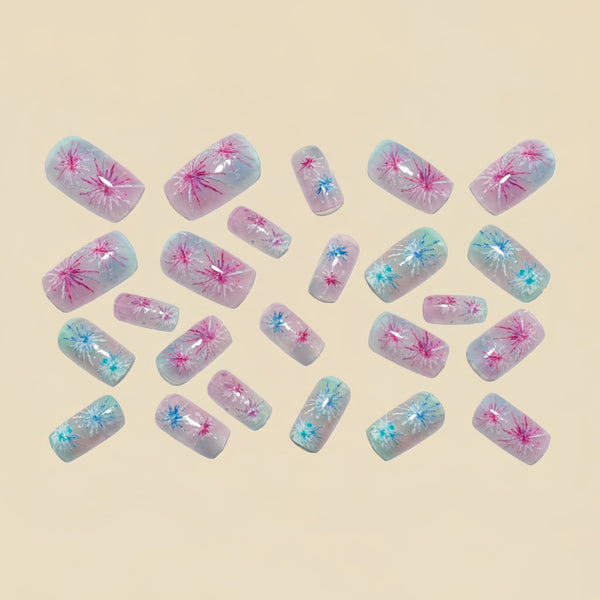12 Sizes-24 Pcs Press On Nails Y1524