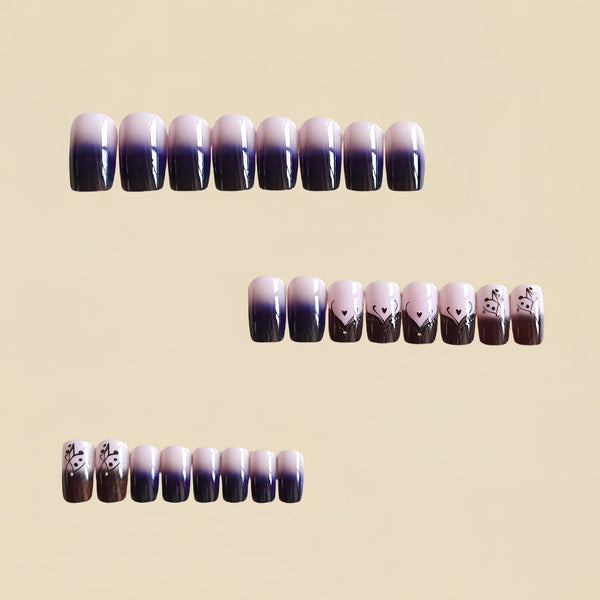 12 Sizes-24 Pcs Press On Nails Y1167